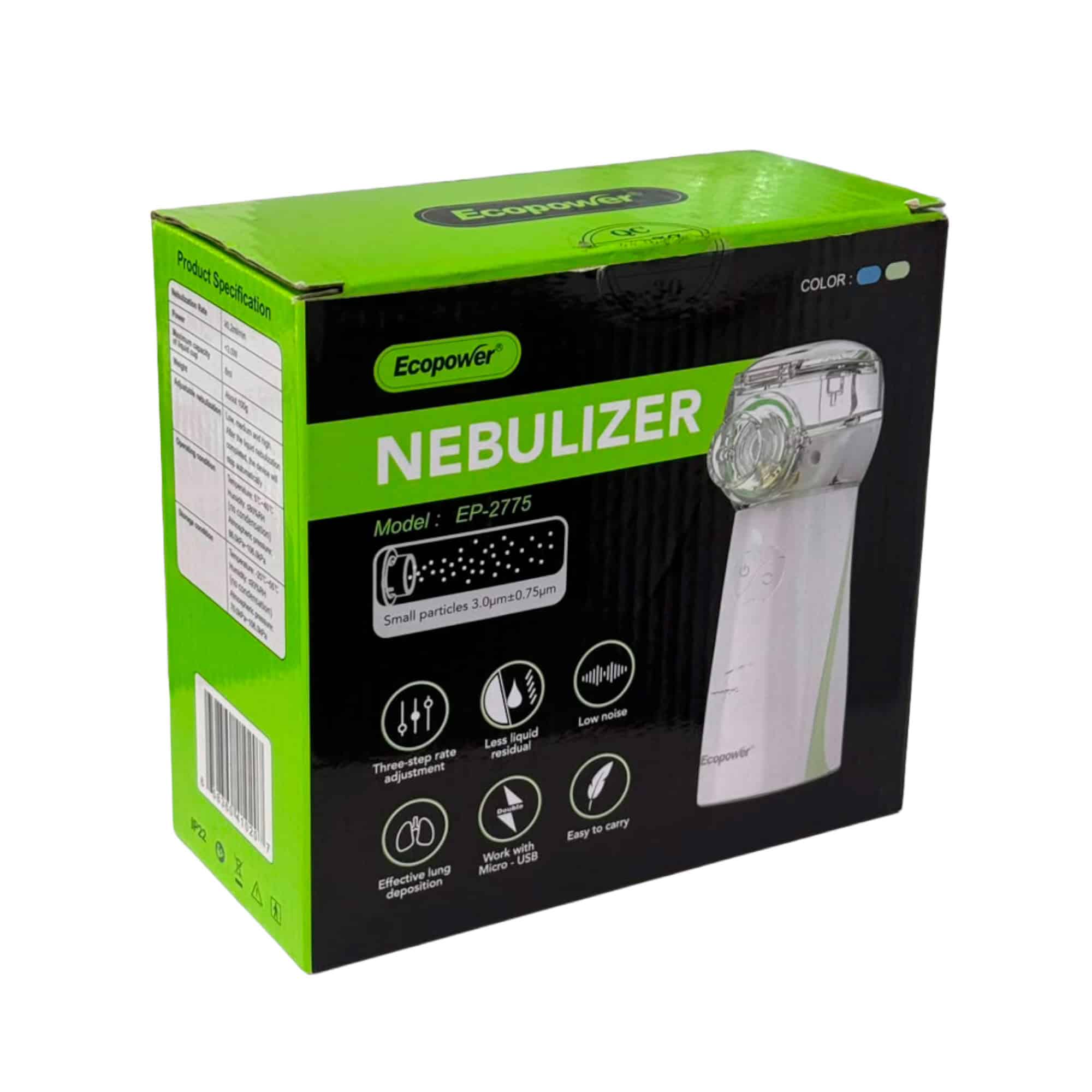 NEBULIZADOR PORTÁTIL ECOPOWER EP-2775 - Imagen 2